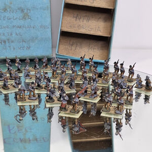 50 Lead Soldiers Confederate Miniatures Military Army Painted Detailed Vintage